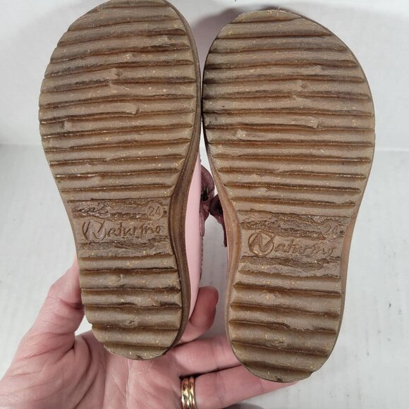 Naturnino Girls Pink Dressy Formal Toddler Mary Jane Hook & Eye Shoes Size 24 - Picture 6 of 6